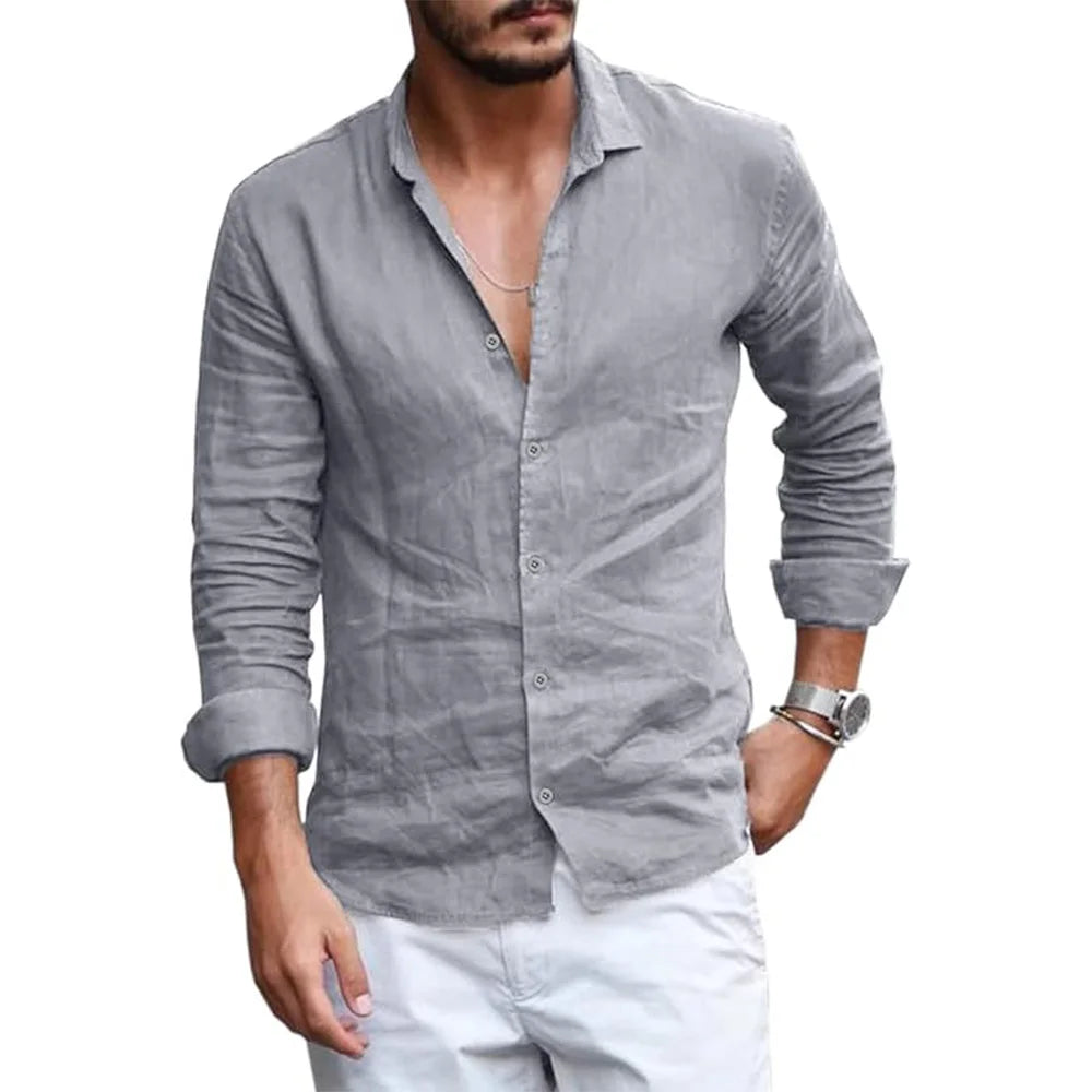 Elegant Cotton Linen Summer Shirt