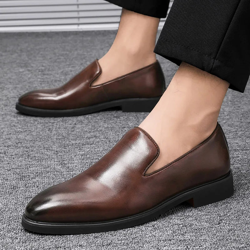 Elegant Leather Business Slip-On Shoes