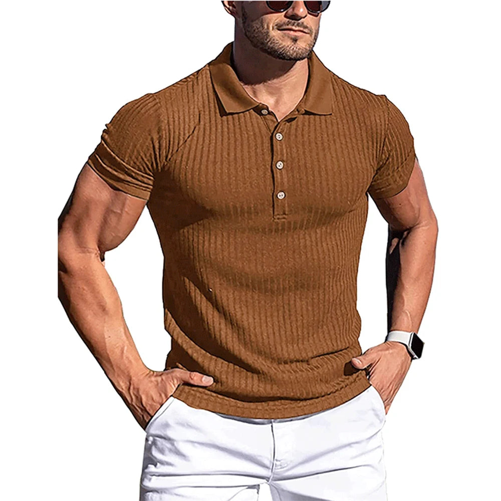 Elegant Striped Polo Shirt