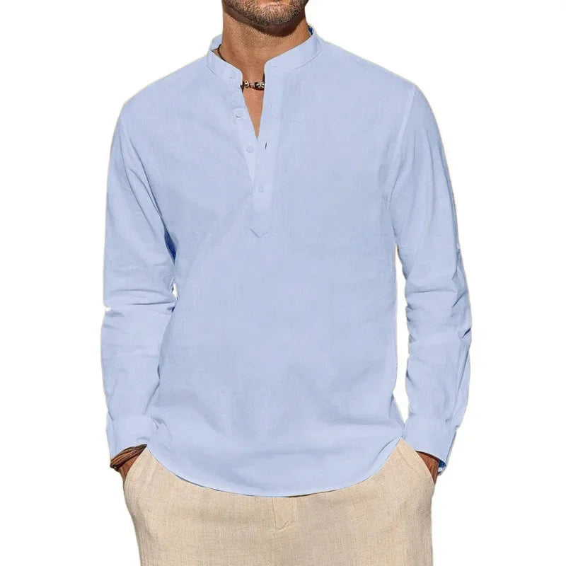 Κομψό πουκάμισο με μακριά μανίκια