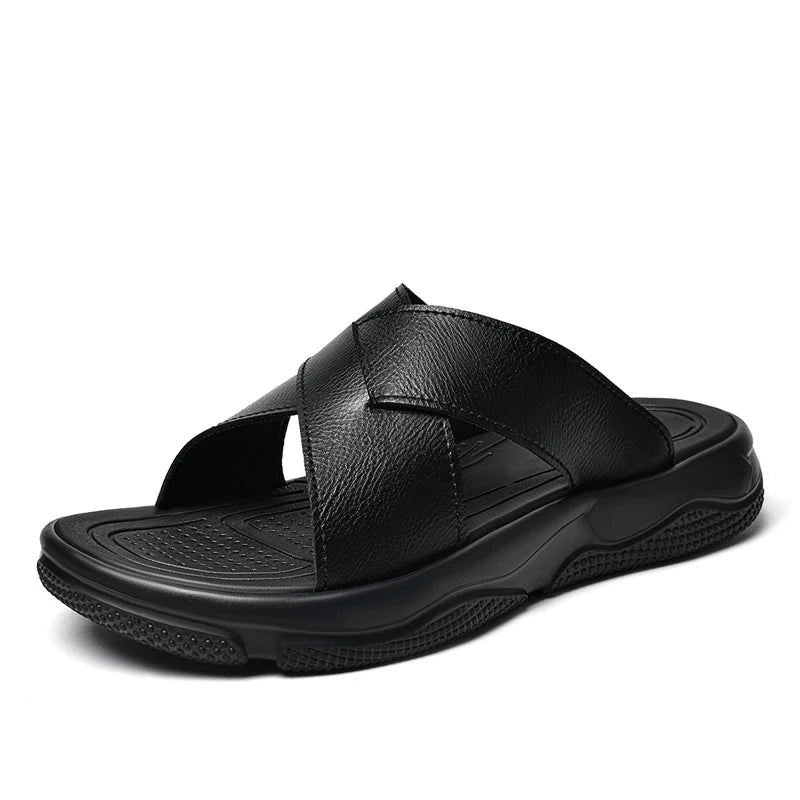 Eleganti sandali da spiaggia in pelle