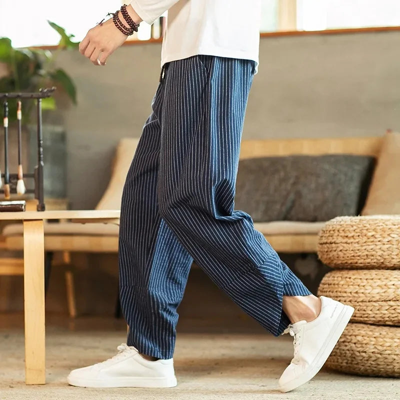 Elegant Striped Linen Pants