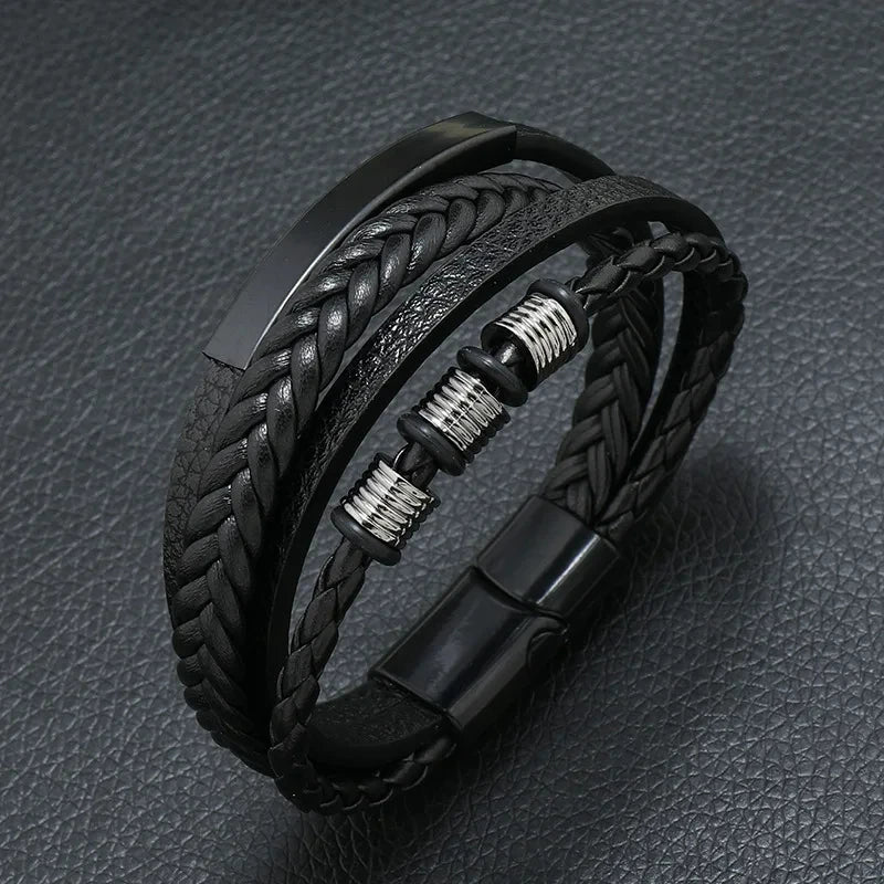 Musical Symbol Men's Leather Bracelet