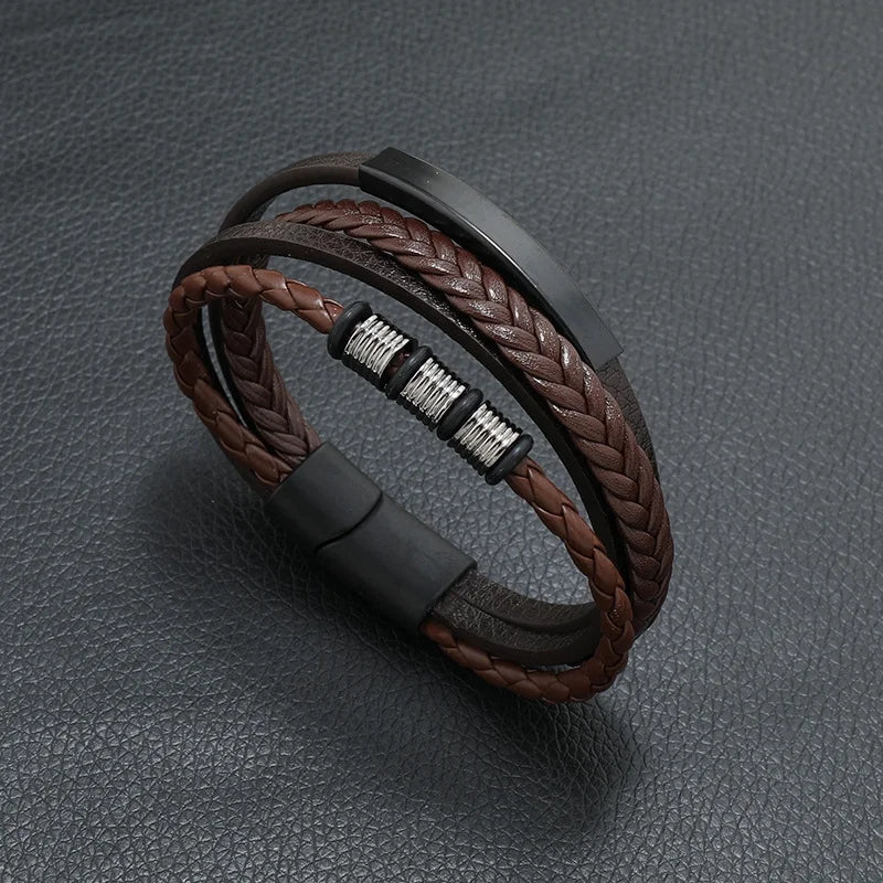 Musical Symbol Men's Leather Bracelet