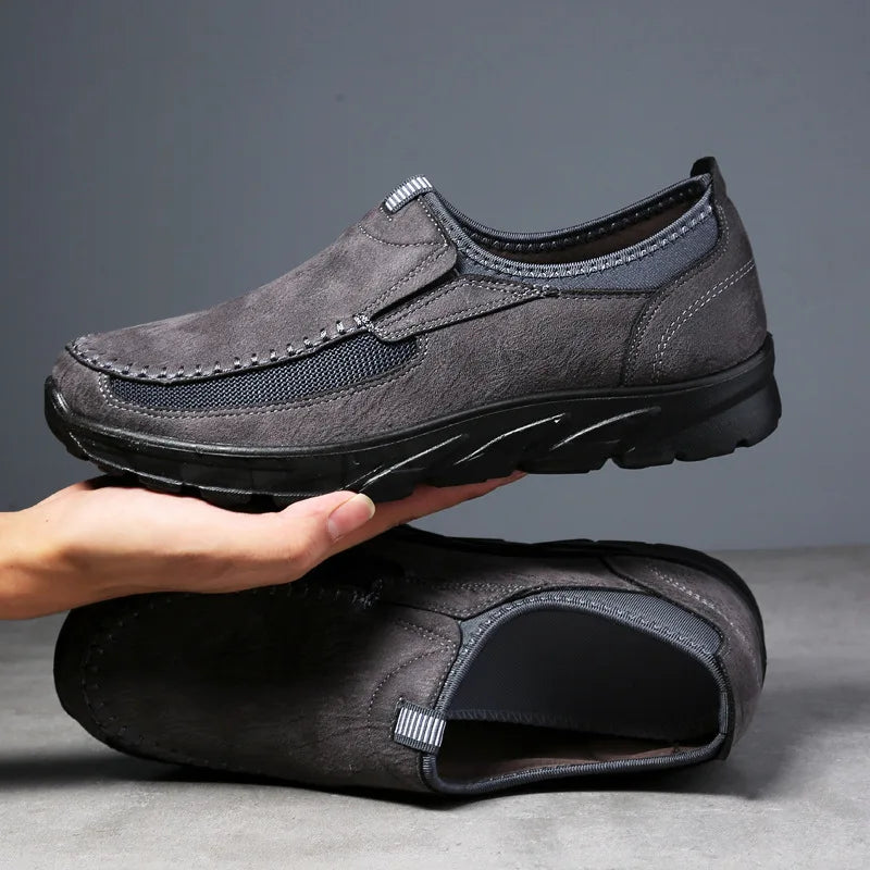 Chaussures décontractées en cuir à enfiler