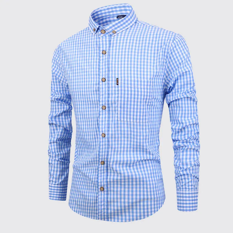 Elegant Plaid Cotton Shirt