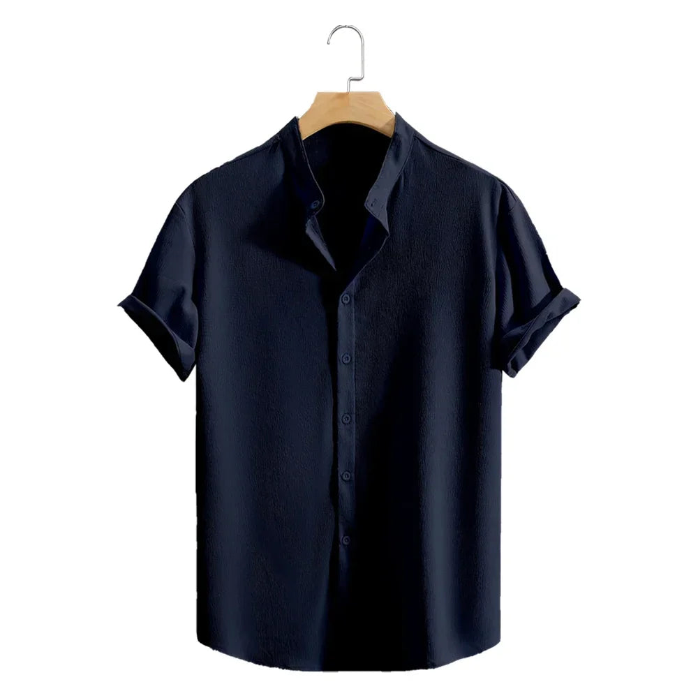 Elegante camicia di lino a maniche corte