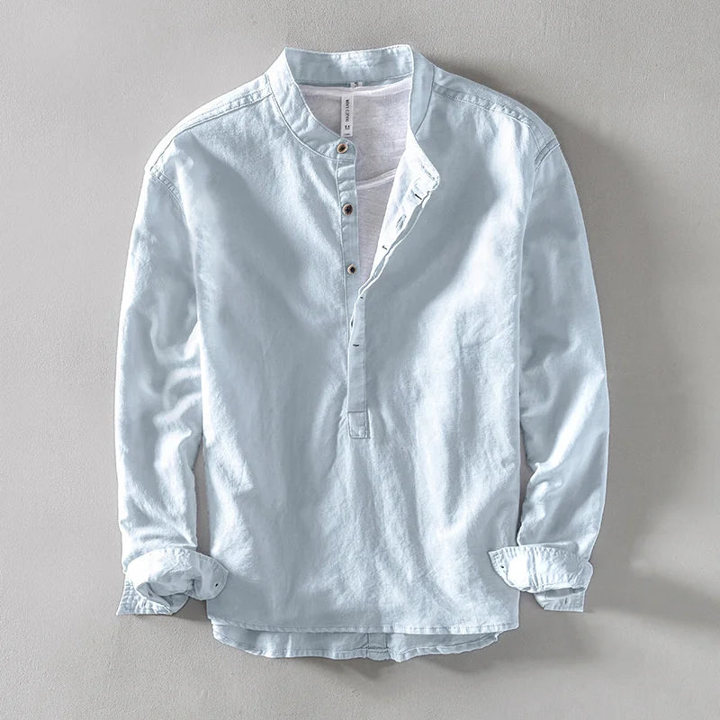 Elegant Japanese Style Linen Shirt