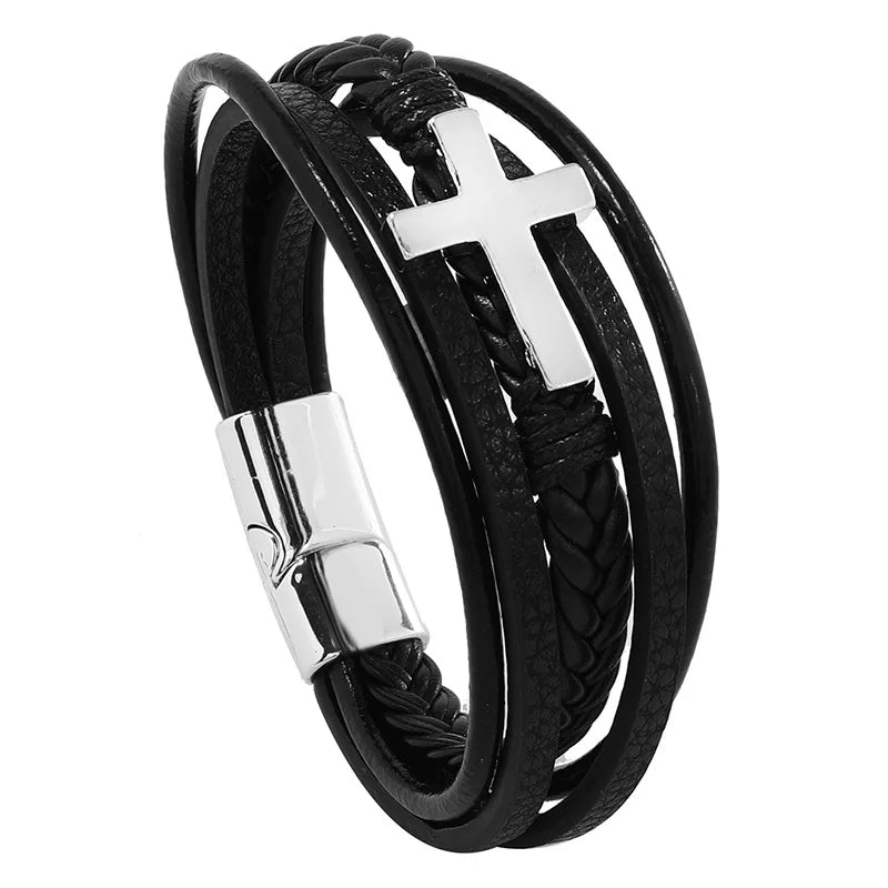 Musical Symbol Men's Leather Bracelet