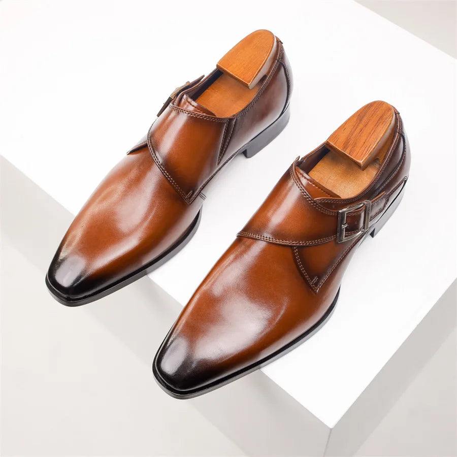 Chaussures à boucle en cuir italien