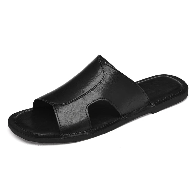 Elegant Leather Men's Slippers