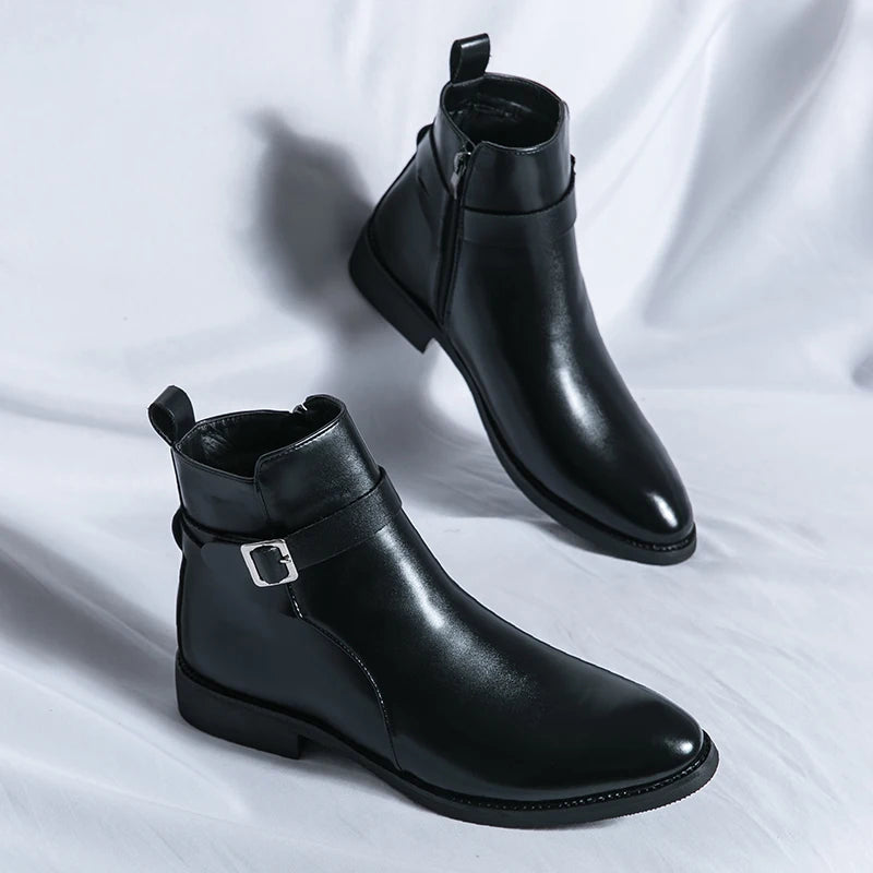 Elegant Leather Ankle Boots