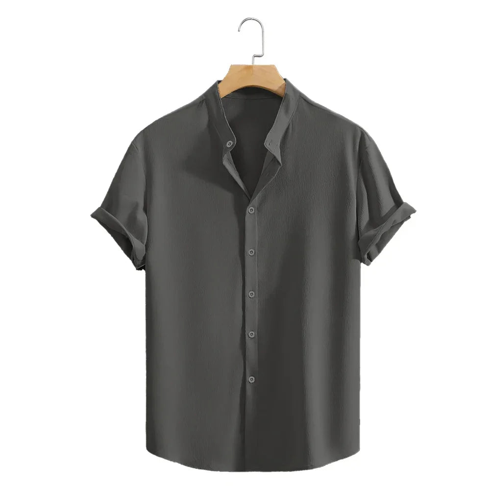Elegante camicia di lino a maniche corte