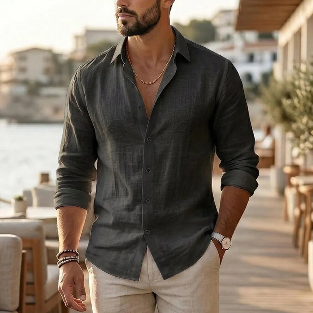 Elegant Cotton Linen Shirt