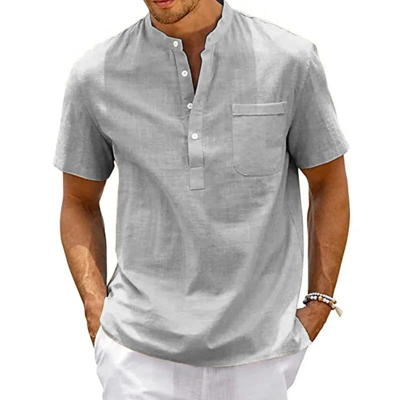 Chemise élégante à manches courtes en coton
