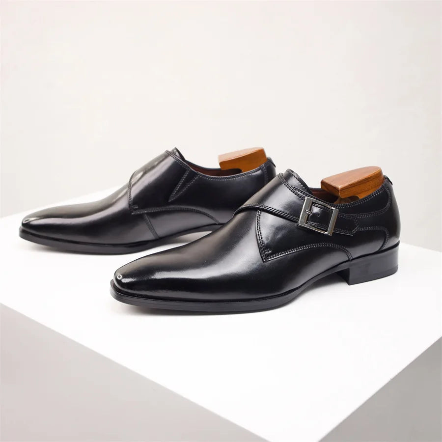 Chaussures à boucle en cuir italien