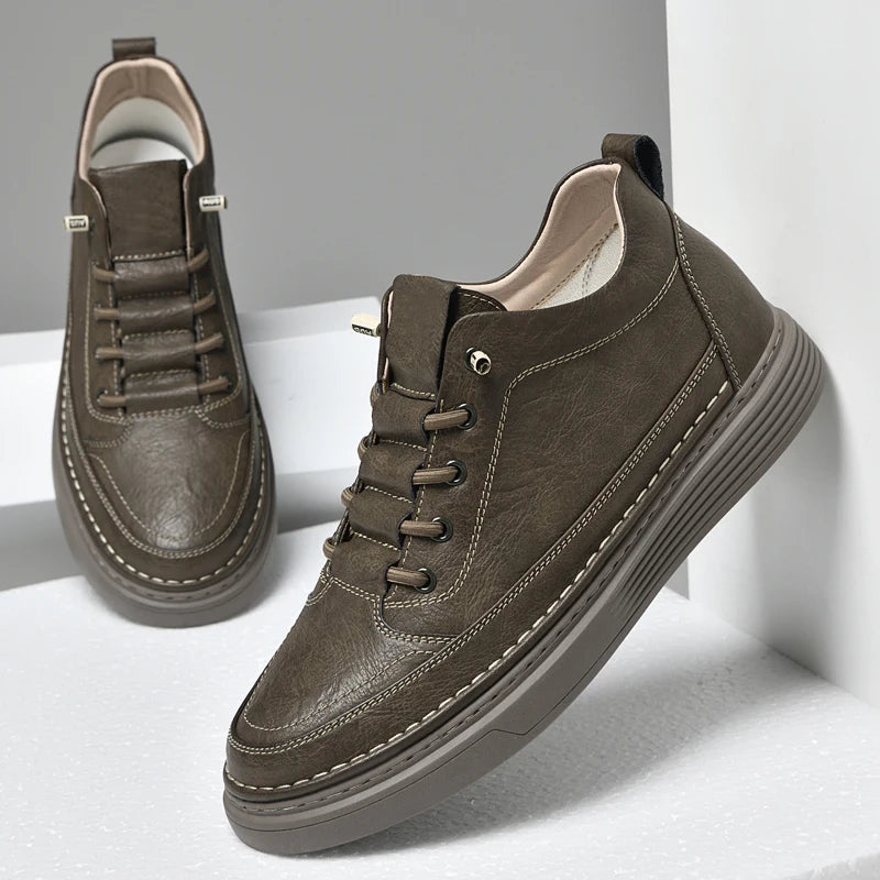 Elegant High Leather Oxford Shoes