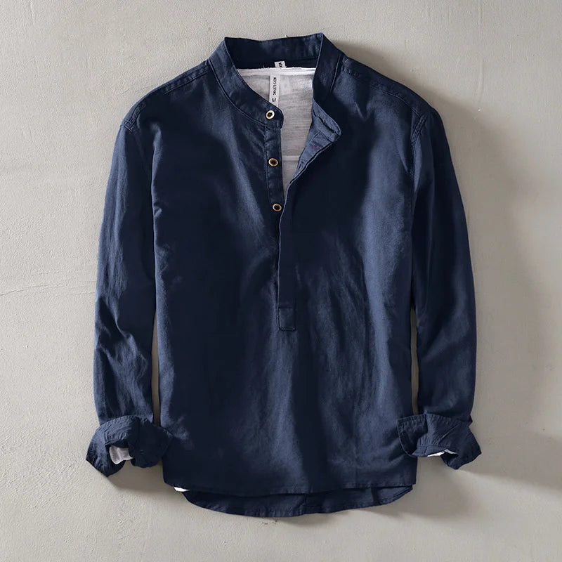 Elegant Japanese Style Linen Shirt
