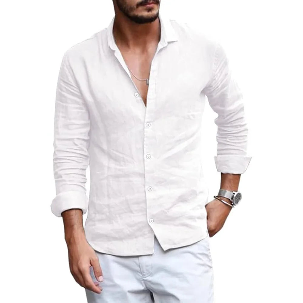 Elegant Cotton Linen Summer Shirt