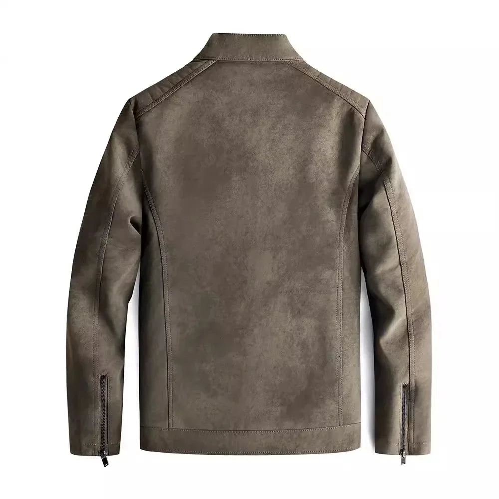 Elegant Fleece Lined Leather Jacket