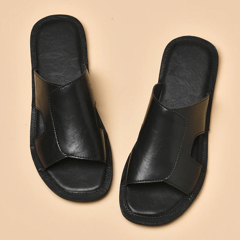 Elegant Leather Men's Slippers