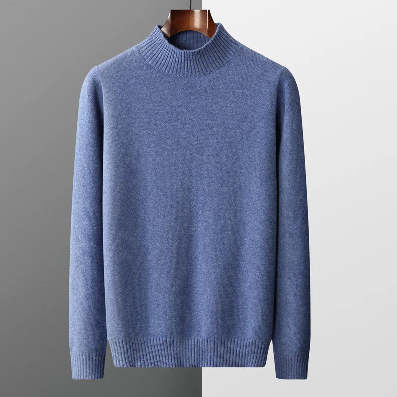Elegant High Collar Merino Wool Turtleneck