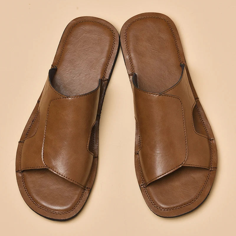 Elegant Leather Men's Slippers