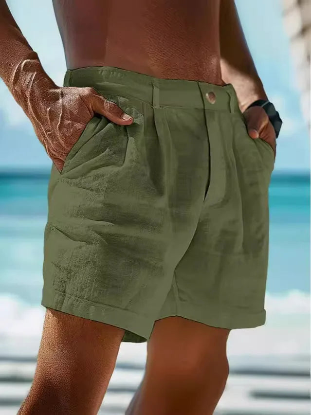 Elegant Cotton Linen Shorts