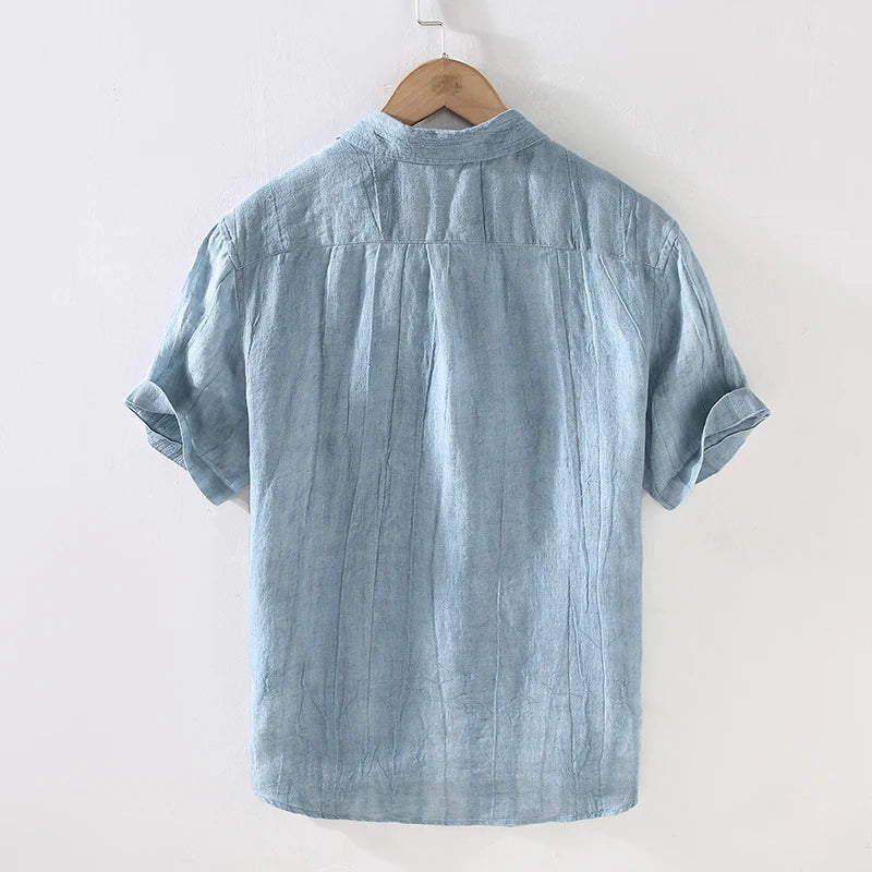 Elegante camicia in lino a maniche corte