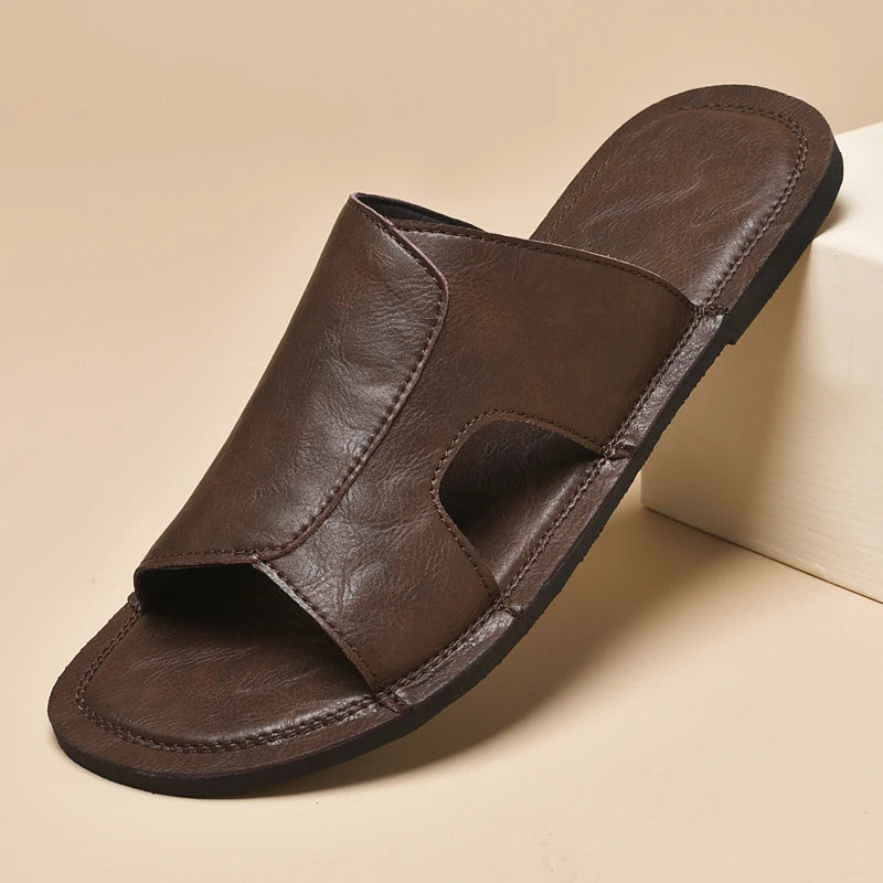 Elegant Leather Men's Slippers