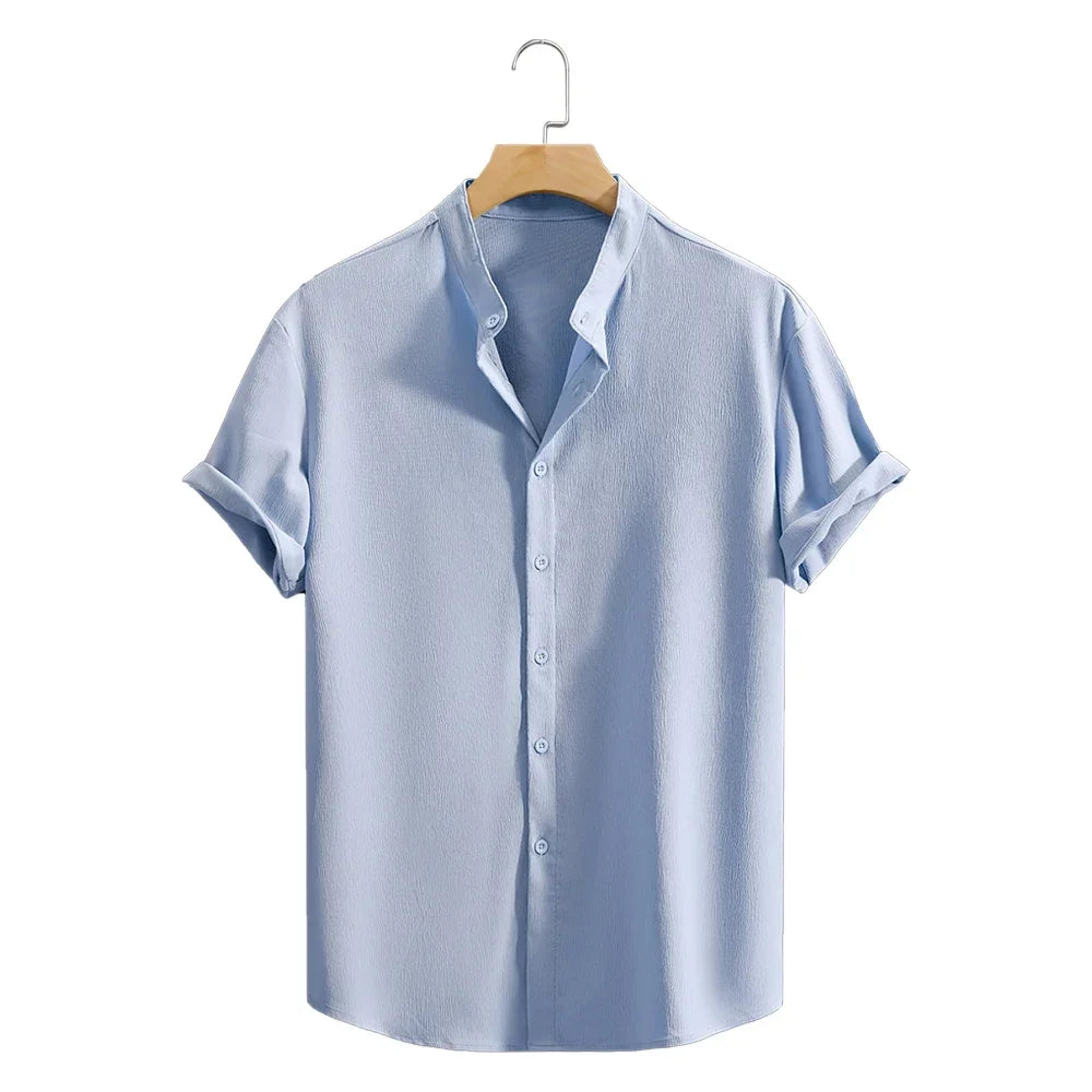 Elegante camicia di lino a maniche corte