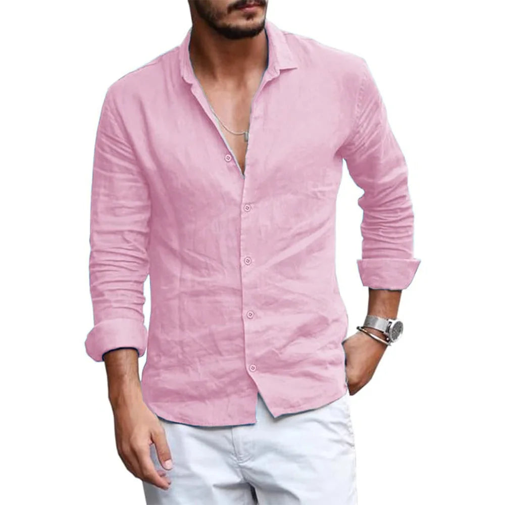 Elegant Cotton Linen Summer Shirt