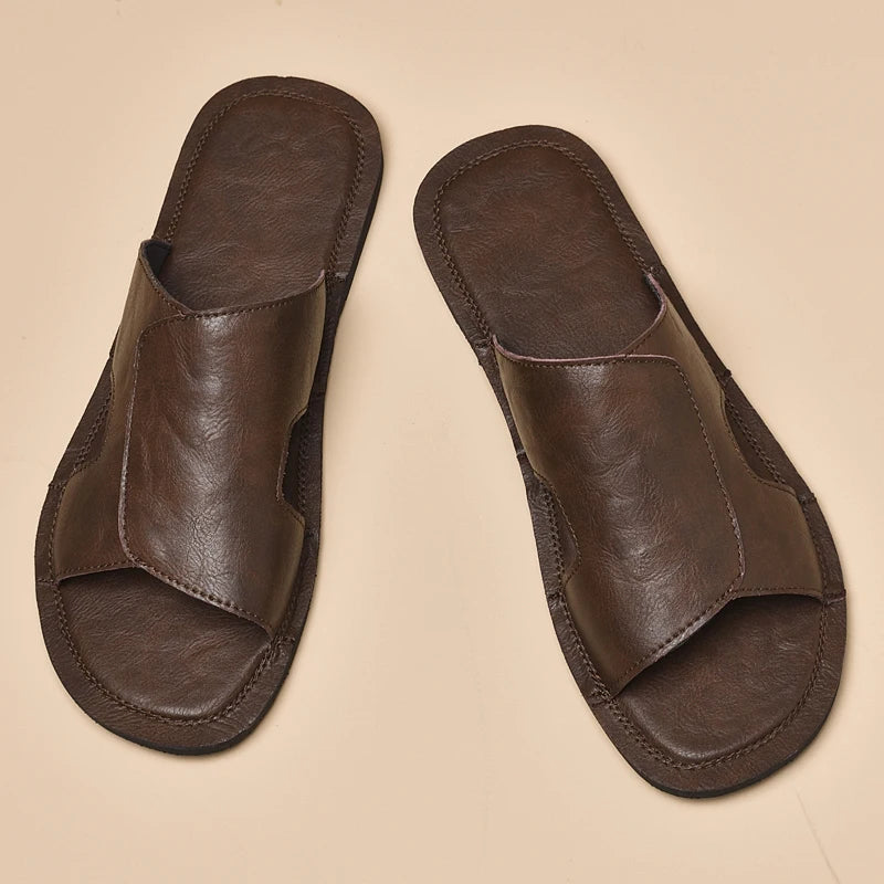 Elegant Leather Men's Slippers