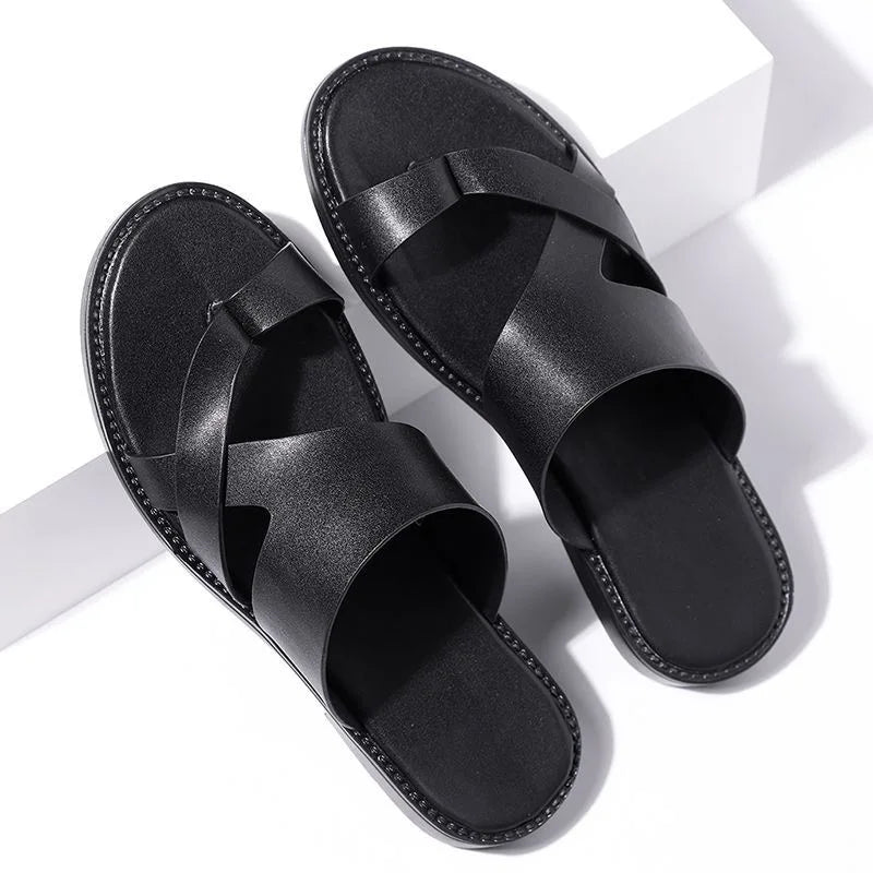 Elegant Leather Cross Strap Sandals