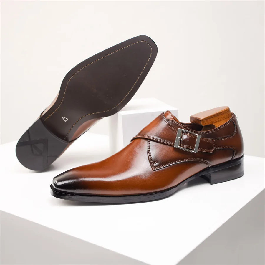 Chaussures à boucle en cuir italien
