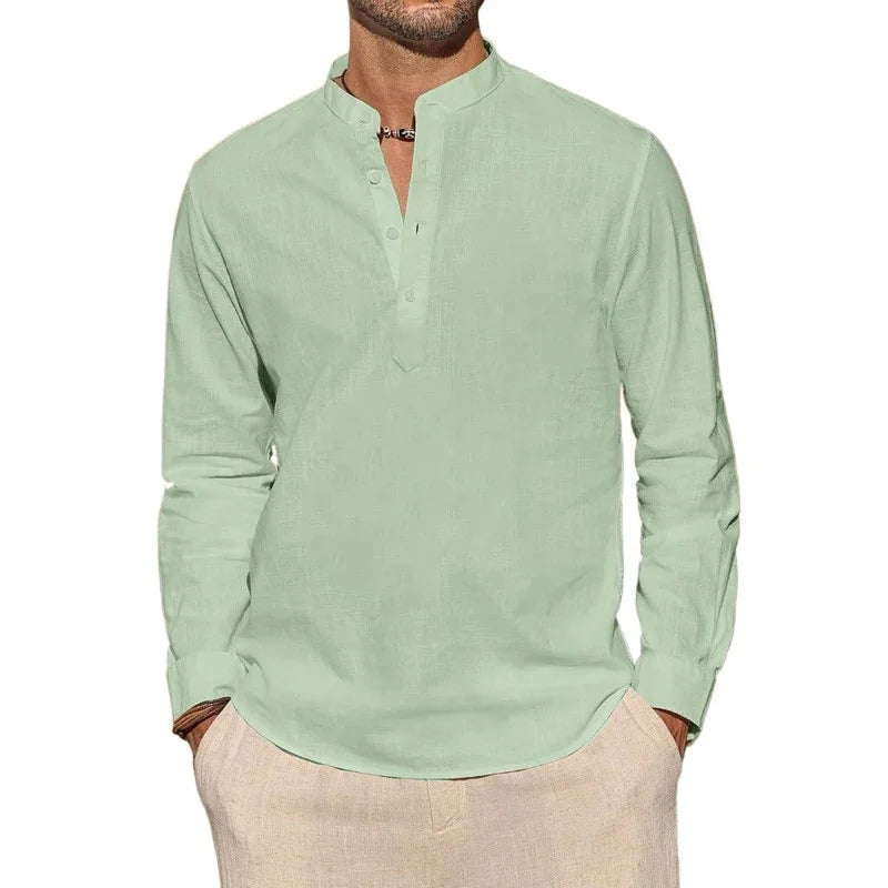 Κομψό πουκάμισο με μακριά μανίκια