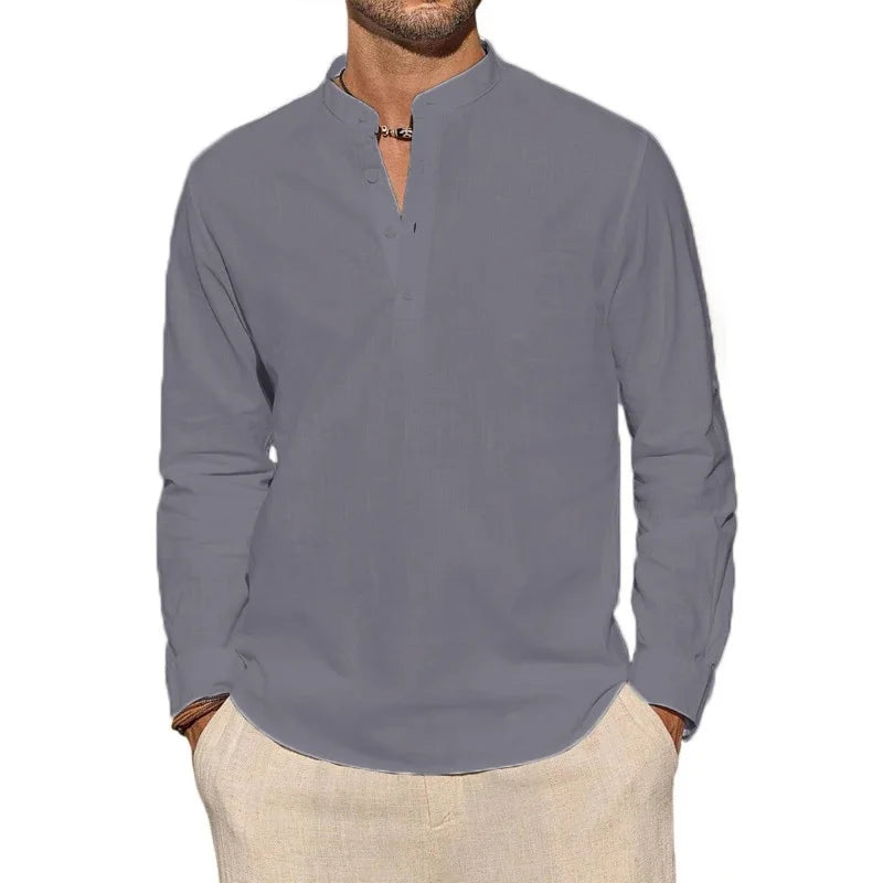 Κομψό πουκάμισο με μακριά μανίκια