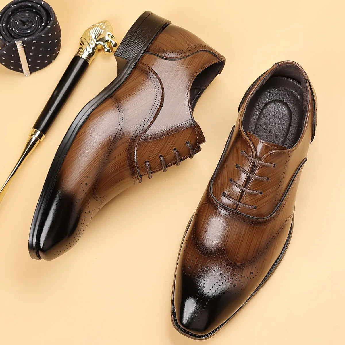 Chaussures de mariage chic en cuir