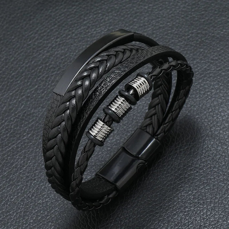 Musical Symbol Men's Leather Bracelet