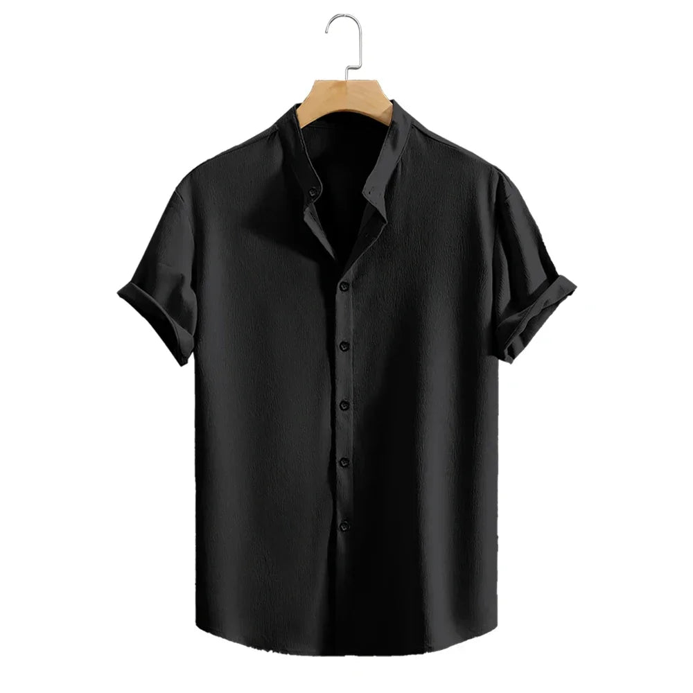 Elegante camicia di lino a maniche corte