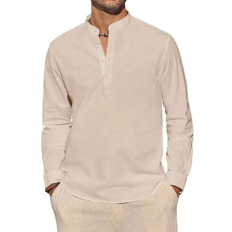 Κομψό πουκάμισο με μακριά μανίκια