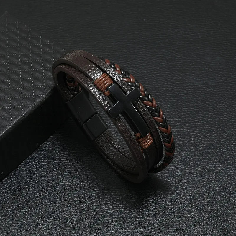 Musical Symbol Men's Leather Bracelet