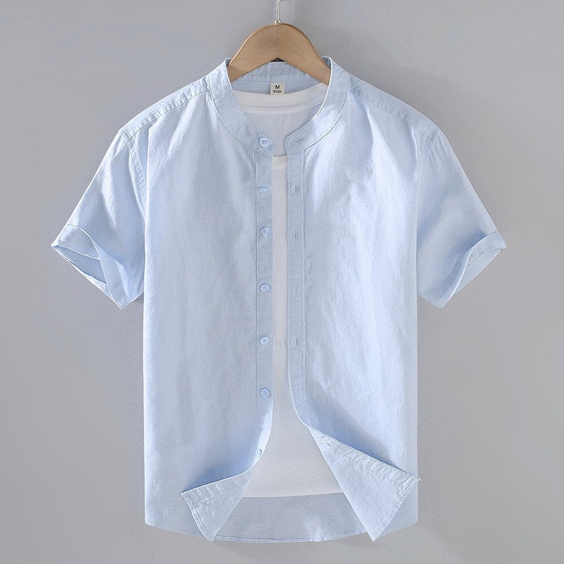 Camicia di lino a maniche corte