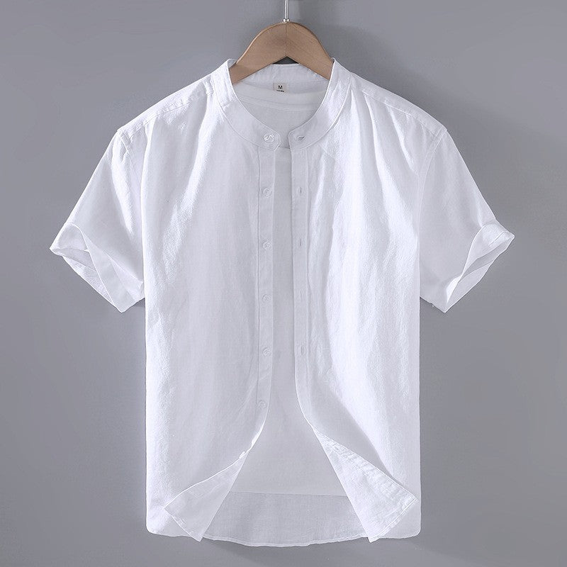 Camicia di lino a maniche corte