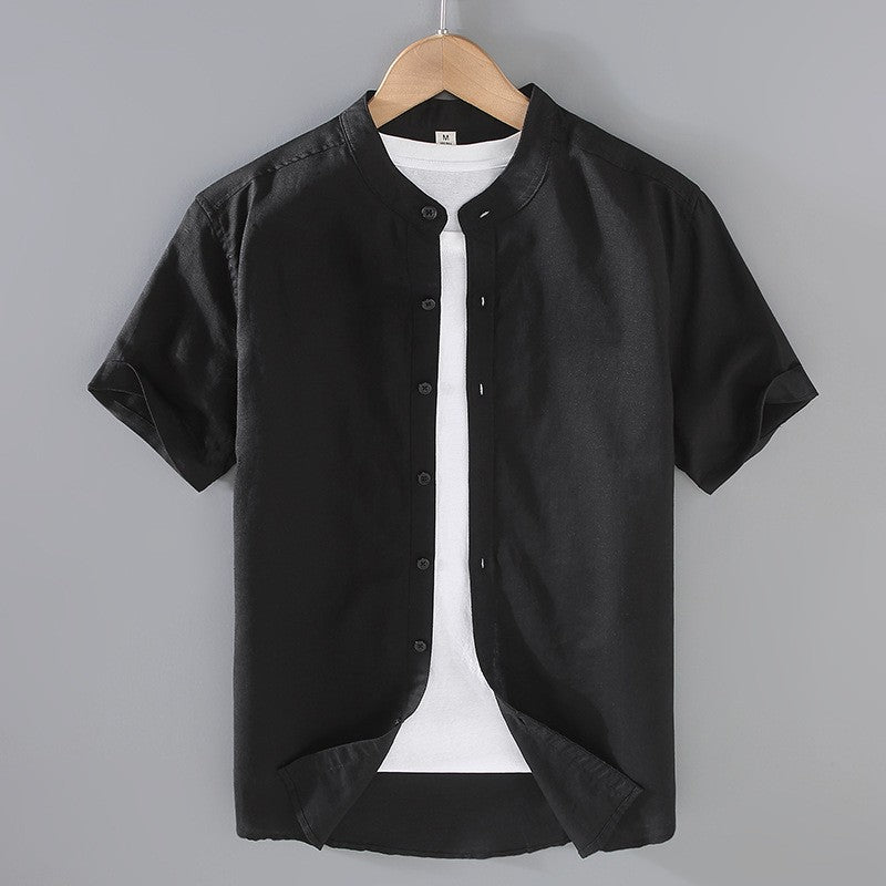 Camicia di lino a maniche corte