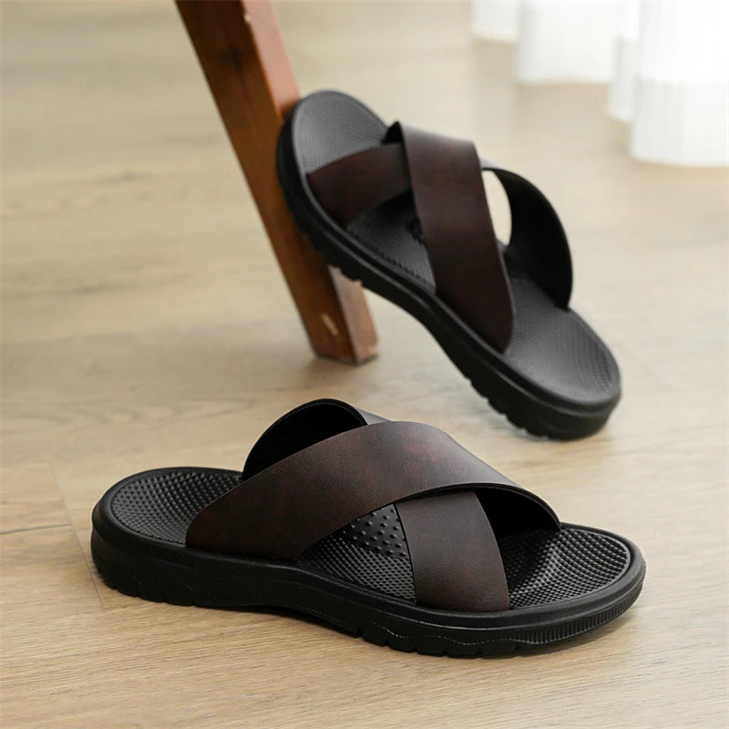 Sandali casual in pelle