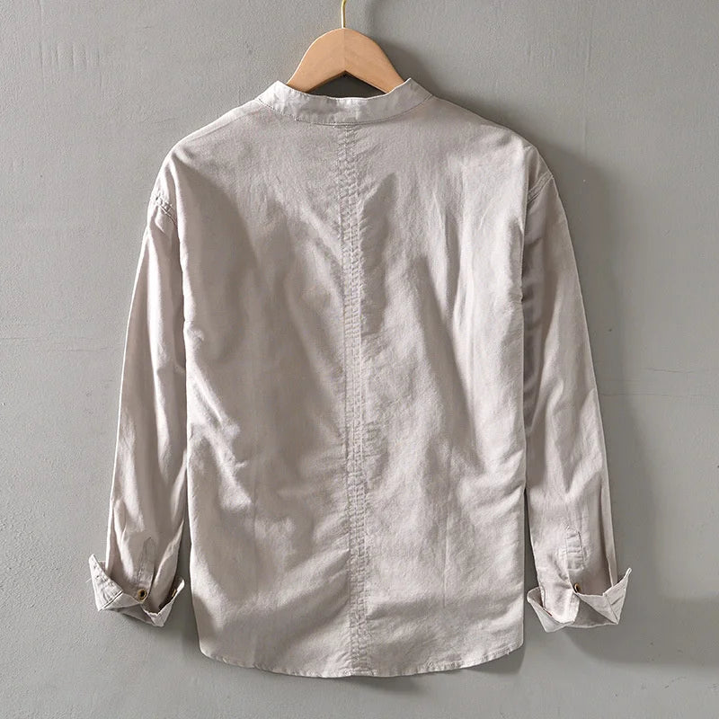 Elegant Japanese Style Linen Shirt
