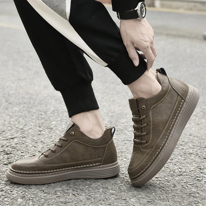 Elegant High Leather Oxford Shoes