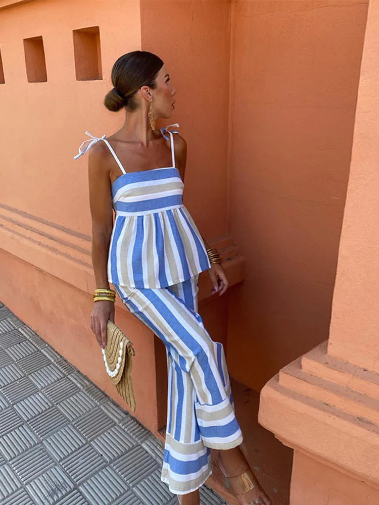 Lila - Printed Trouser Set Summer Ooutfit