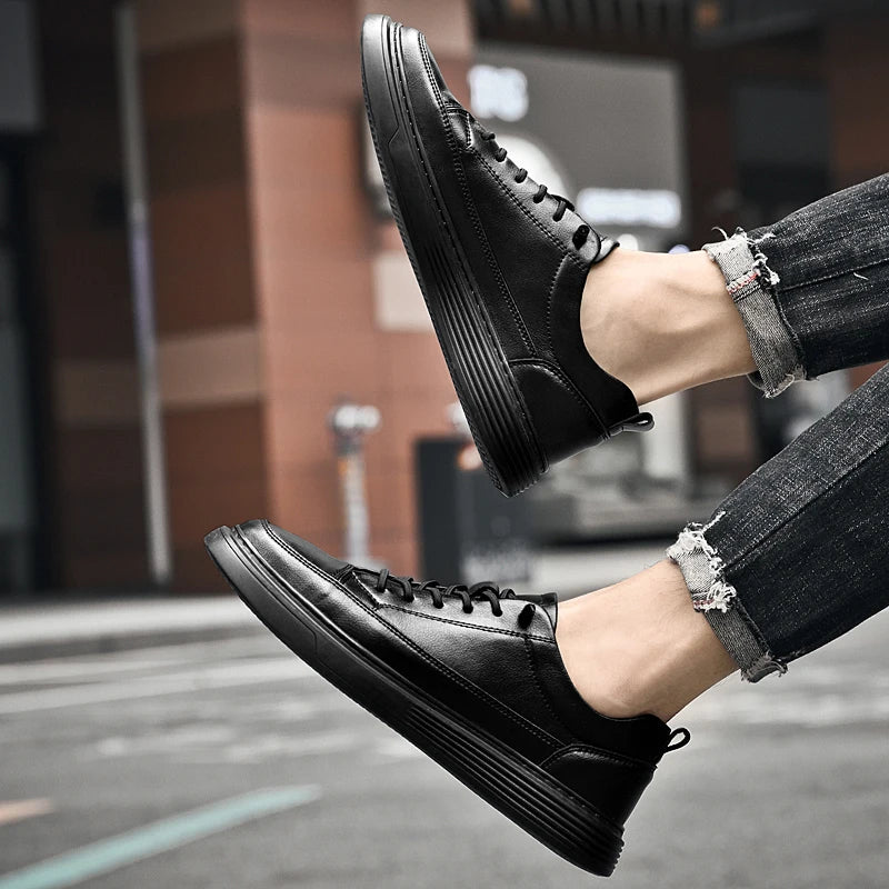 Elegant Thick Soled Leather Shoes